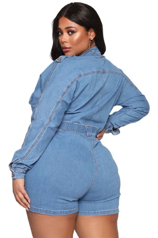 ONE OF A KIND DENIM ROMPER