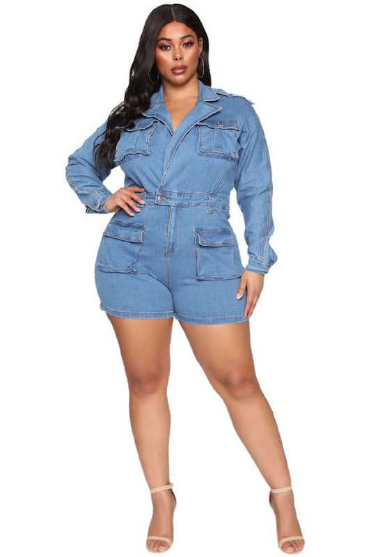 ONE OF A KIND DENIM ROMPER