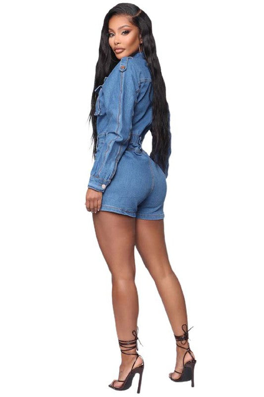 ONE OF A KIND DENIM ROMPER