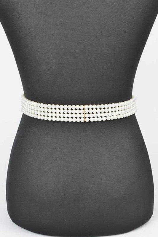 Faux Pearl Classy Elastic Belt