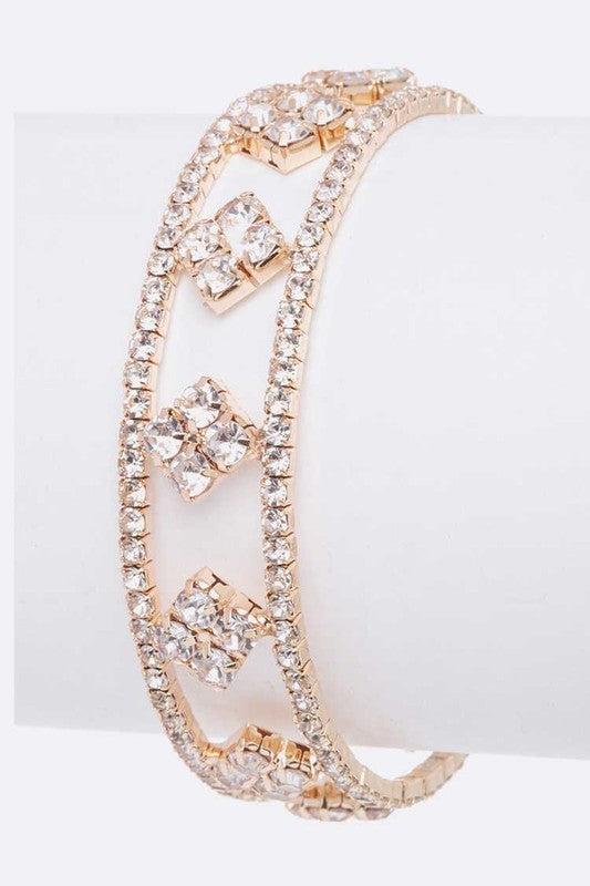 Rhinestone Iconic Open Cuff