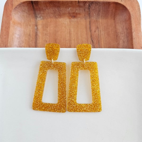 Avery Earrings - Yellow Gold Glitter