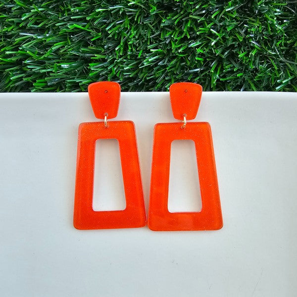 Avery Earrings - Orange Glitter