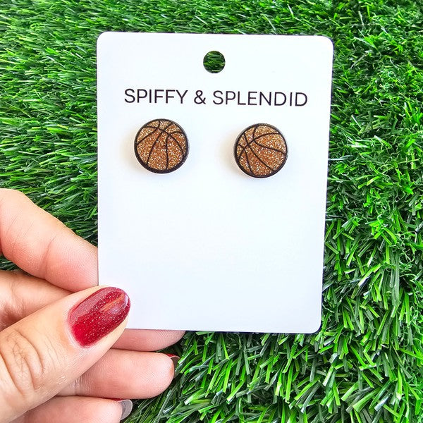 Glitter Basketball Studs