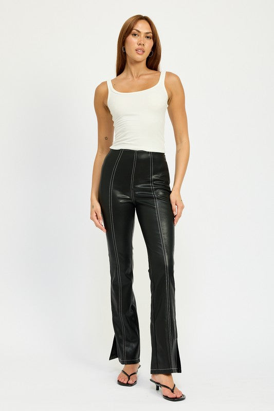 HIGH WAIST LEATHER PANTS