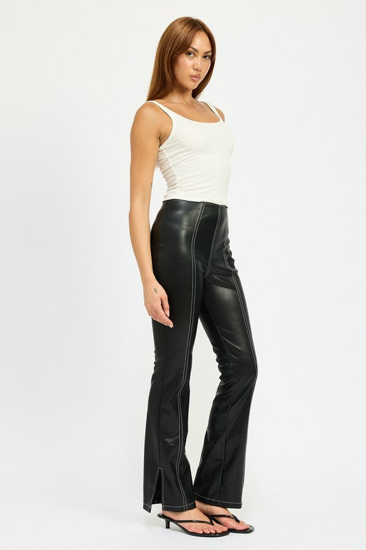 HIGH WAIST LEATHER PANTS