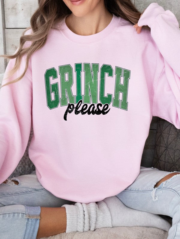 Grinch Please Graphic Sweatshirt