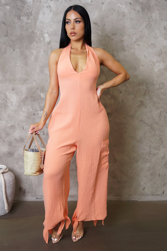 Keeping It Together Jumpsuit - Orange